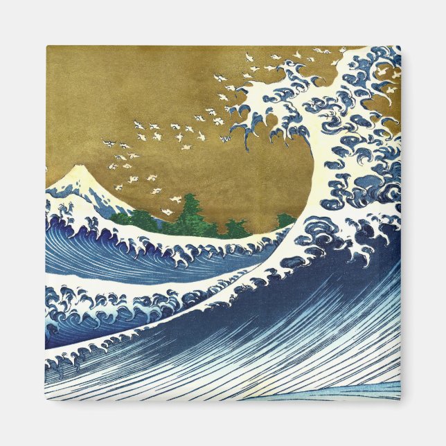 Katsushika Hokusai - Kolored Big Wave Magnet (Vorne)