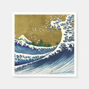 Katsushika Hokusai - Kolored Big Wave Serviette