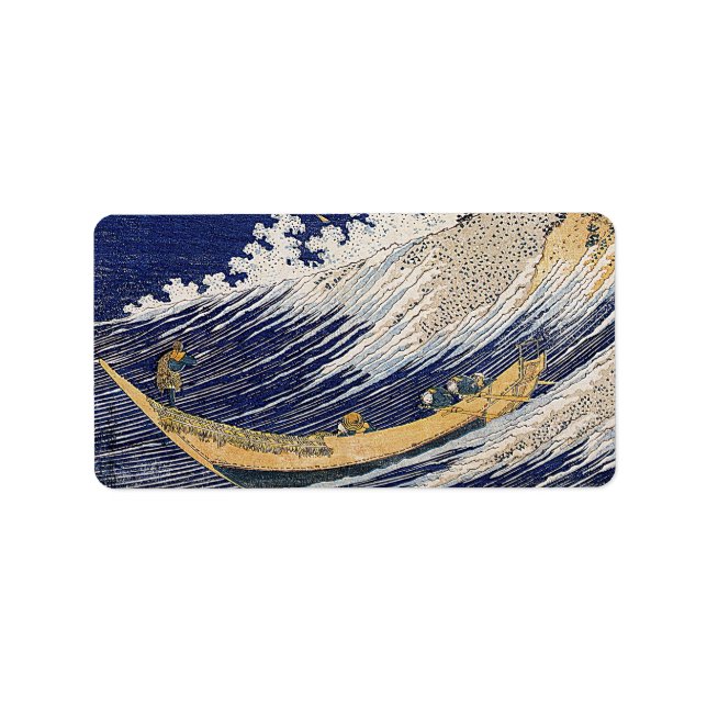 Katsushika Hokusai. Meereswellen Adressaufkleber (Vorne)