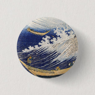 Katsushika Hokusai. Meereswellen Button