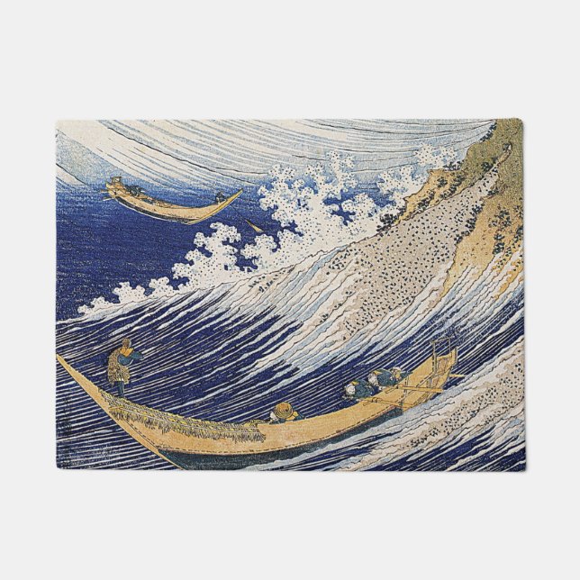 Katsushika Hokusai. Meereswellen Fußmatte (Vorderseite)