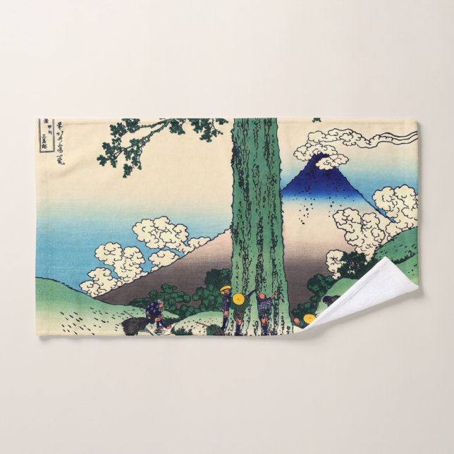 Katsushika Hokusai - Mishima-Pass in Kai Badhandtuch Set (Handtuch)