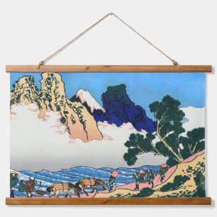 Katsushika Hokusai - Rückseite des Fuji, Minobu-Fl Wandteppich Mit Holzrahmen
