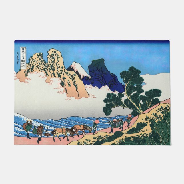 Katsushika Hokusai - Rückseite von Fuji, Fluss Min Fußmatte (Vorderseite)