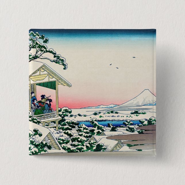 Katsushika Hokusai - Teehaus bei Koishikawa Button (Vorderseite)