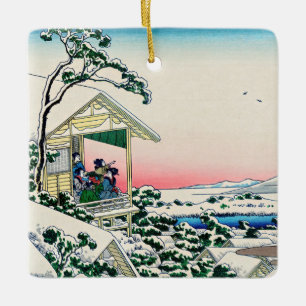 Katsushika Hokusai - Teehaus bei Koishikawa Keramikornament