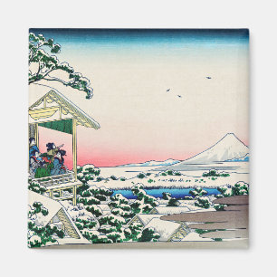 Katsushika Hokusai - Teehaus bei Koishikawa Magnet