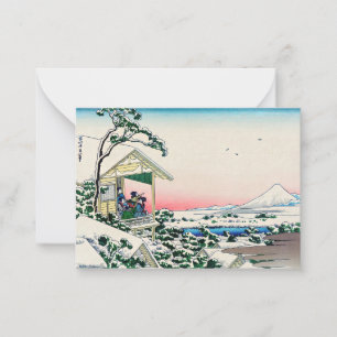 Katsushika Hokusai - Teehaus bei Koishikawa Mitteilungskarte