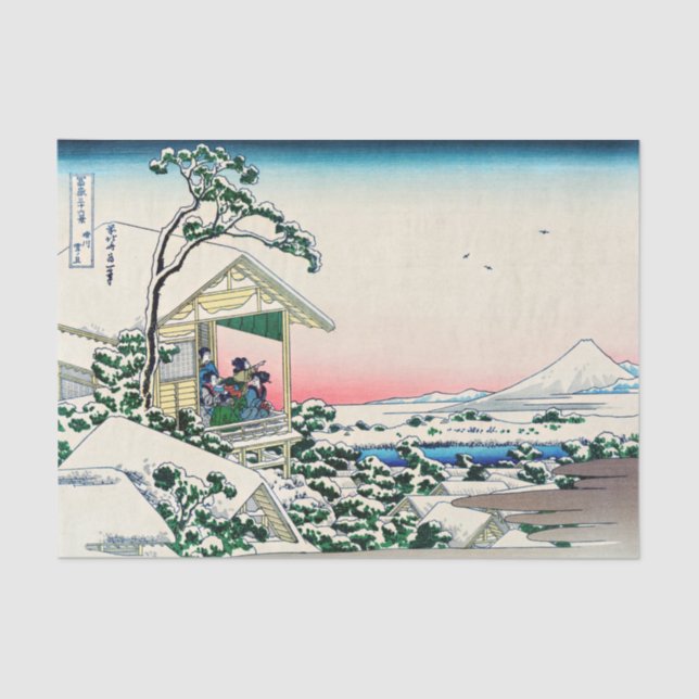 Katsushika Hokusai - Teehaus bei Koishikawa Seidenpapier (Vorderseite)