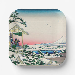 Katsushika Hokusai - Teehaus in Koishikawa Pappteller