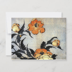 Katsushika Hokusai Ukiyo-e Woodcut Print - Poppies Einladung