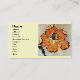 Katsushika Hokusai Ukiyo-e Woodcut Print - Poppies Visitenkarte