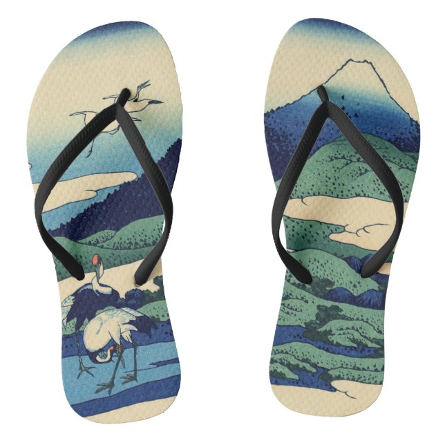 Katsushika Hokusai - Umegawa in der Provinz Sagami Flip Flops (Fußbett)