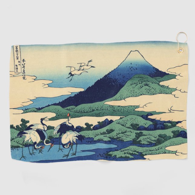 Katsushika Hokusai - Umegawa in der Provinz Sagami Golfhandtuch (Horizontal)