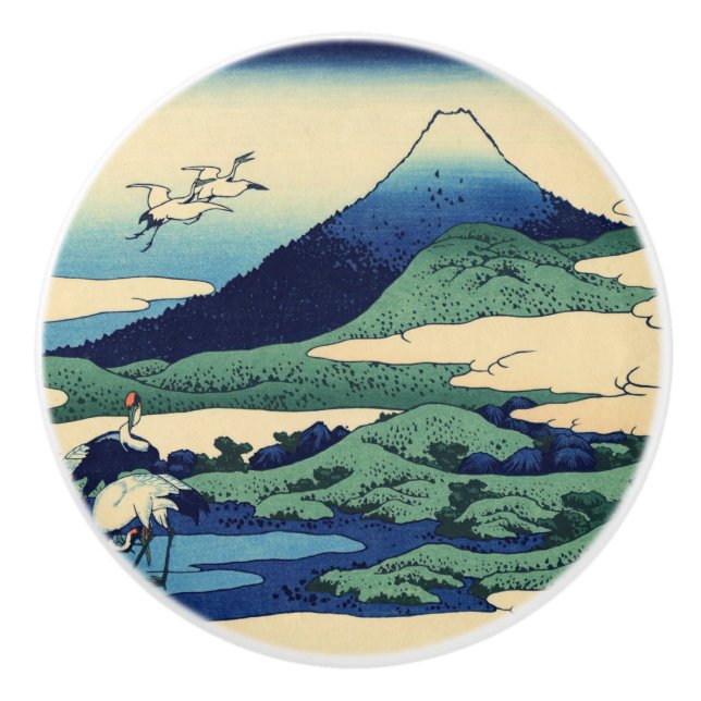 Katsushika Hokusai - Umegawa in der Provinz Sagami Keramikknauf (Vorderseite)