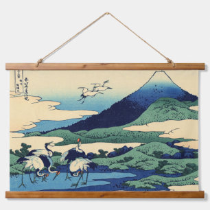 Katsushika Hokusai - Umegawa in der Provinz Sagami Wandteppich Mit Holzrahmen