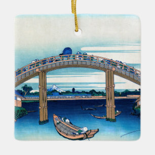 Katsushika Hokusai - Unter der Mannenbrücke, Fukag Keramikornament