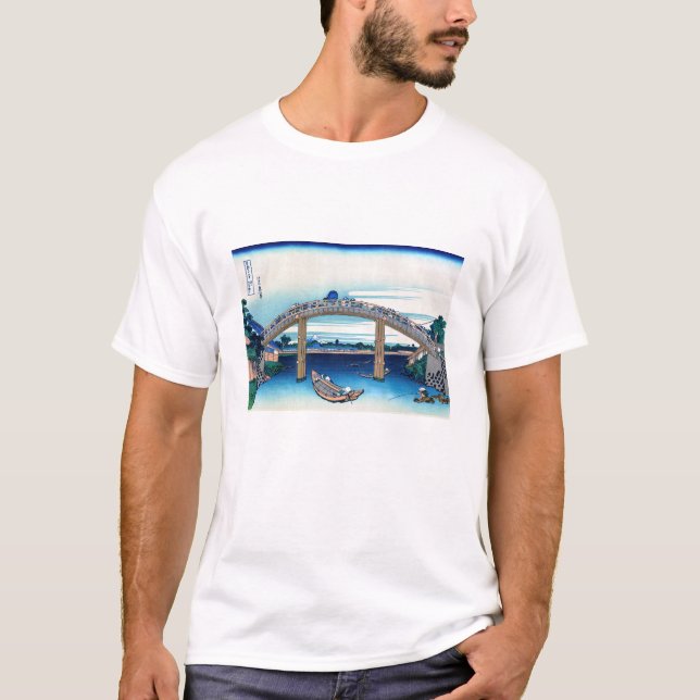 Katsushika Hokusai - Unter der Mannenbrücke, Fukag T-Shirt (Vorderseite)