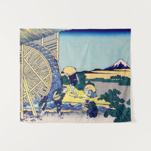 Katsushika Hokusai - Wassermühle in Onden Wandteppich