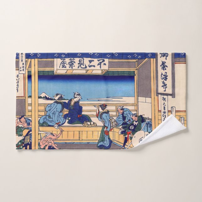 Katsushika Hokusai - Yoshida auf dem Tokaido Badhandtuch Set (Handtuch)