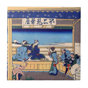 Katsushika Hokusai - Yoshida auf dem Tokaido Fliese