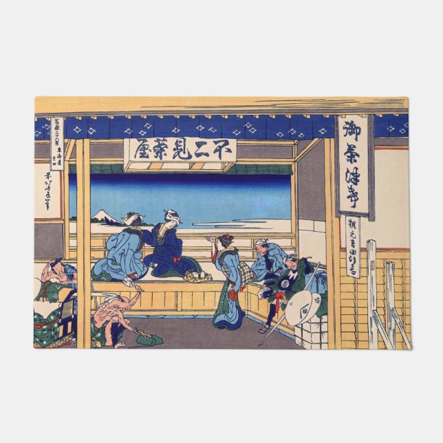 Katsushika Hokusai - Yoshida auf dem Tokaido Fußmatte (Vorderseite)