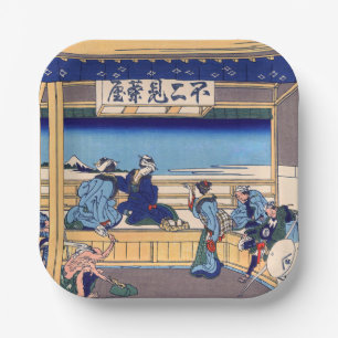 Katsushika Hokusai - Yoshida auf dem Tokaido Pappteller