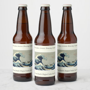Katsushika Hokusai's The Great Wave off Kanagawa Bierflaschenetikett