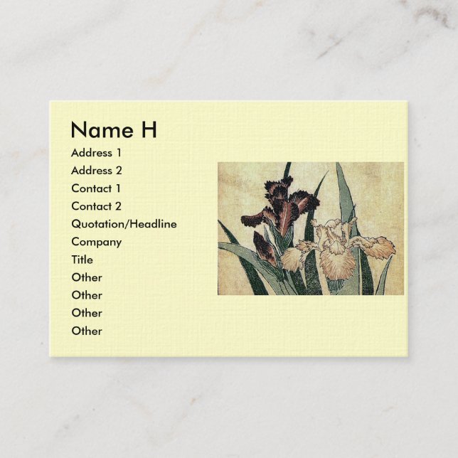 Katsushika Hokusais Ukiyo-e Woodcut Print: Irische Visitenkarte (Vorderseite)