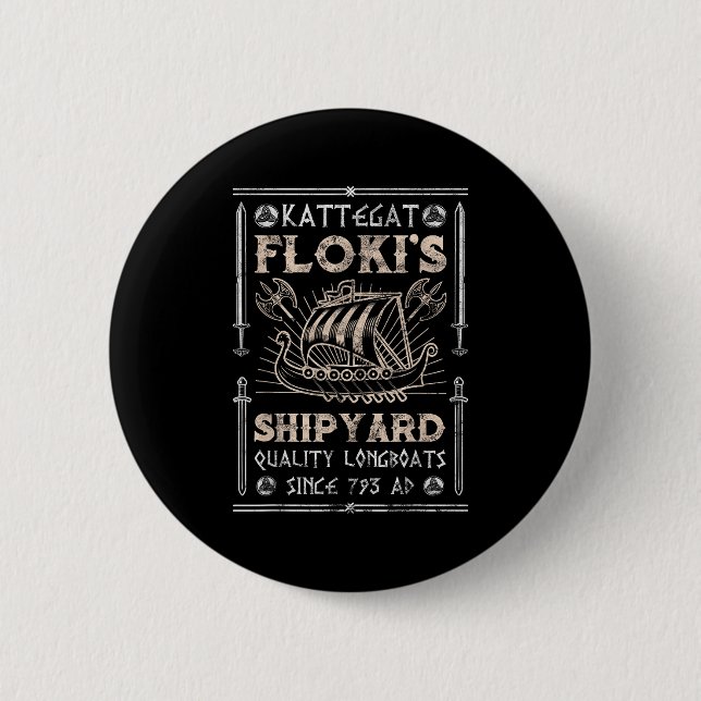 Kattegat Flokis Shipyard Nordic Mythology Viking Button (Vorderseite)