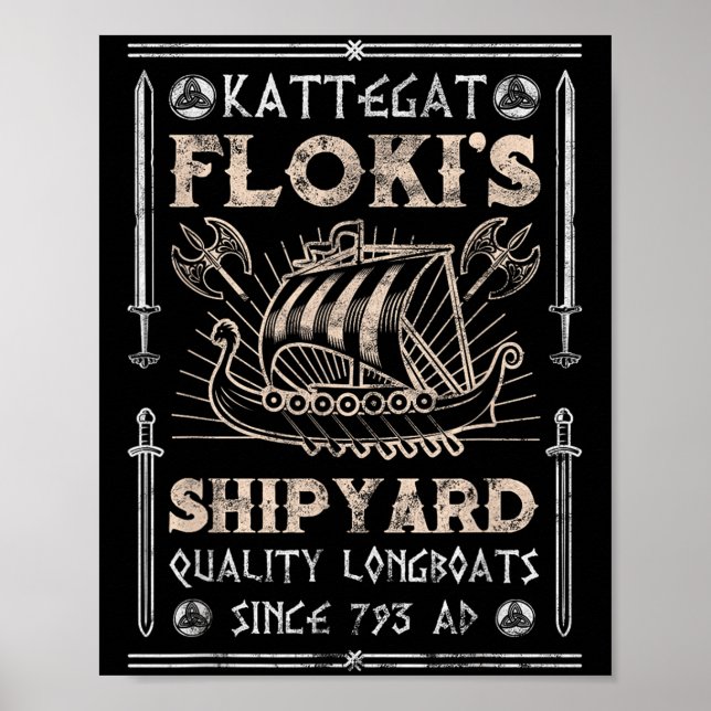 Kattegat Flokis Shipyard Nordic Mythology Viking Poster (Vorne)