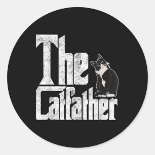 Katvater Vater Mafia Whiskers Male Daddy Runder Aufkleber
