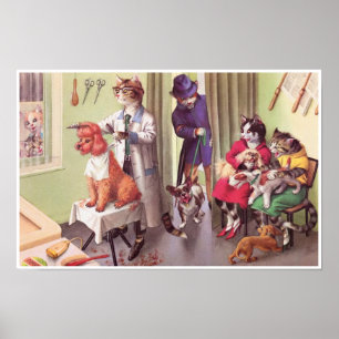 KATWALKS: Bulldog im Barbers Poster Art