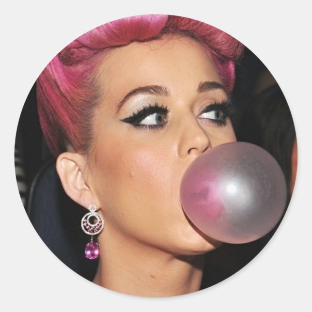 Katy Perry Bubble Gum Runder Aufkleber (Vorderseite)