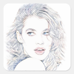 Katy Quadratischer Aufkleber