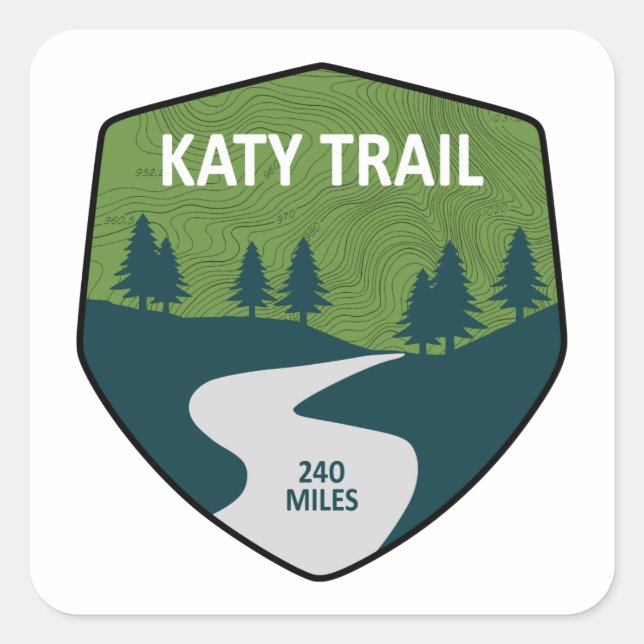 Katy Trail Quadratischer Aufkleber (Vorderseite)