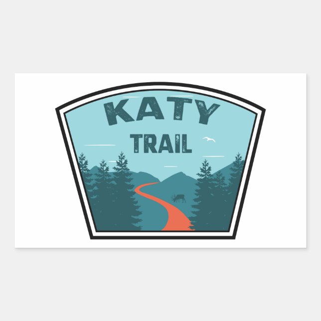 Katy Trail Rechteckiger Aufkleber (Vorderseite)