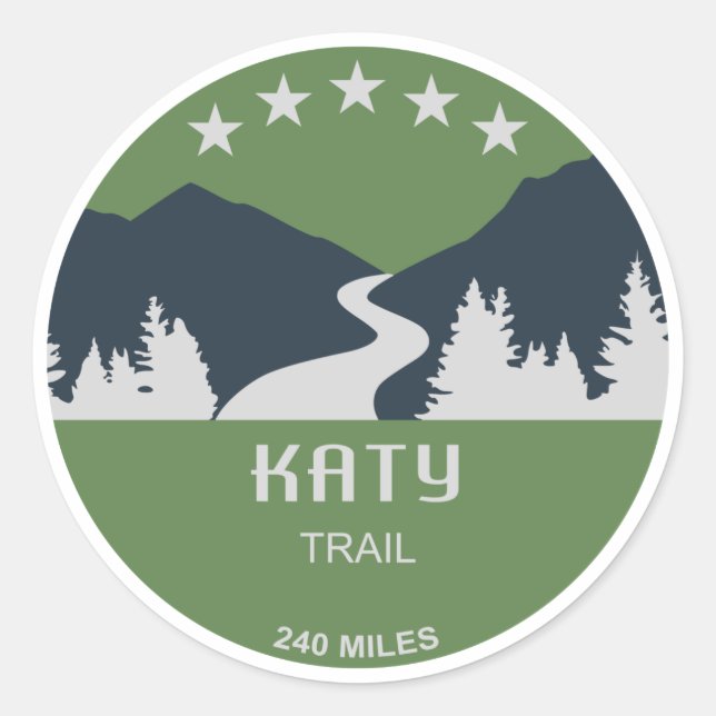 Katy Trail Runder Aufkleber (Vorderseite)