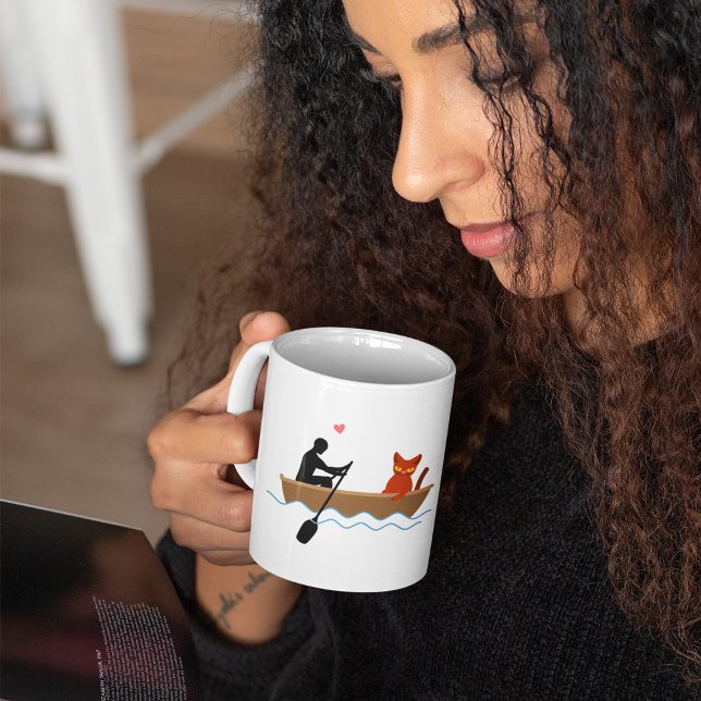 Katz in einer Row-Boot-Tasse Kaffeetasse (Von Creator hochgeladen)