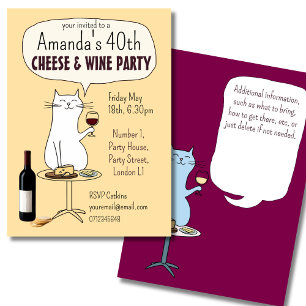 Katz Käse- und Weinparty Geburtstagsverkostung Einladung