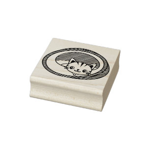 Katz- und Bettkunst-Briefmarke Gummistempel
