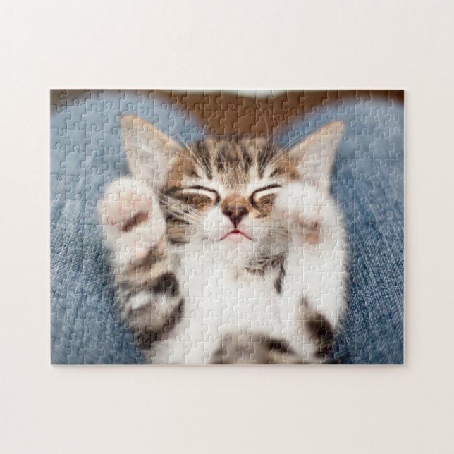 Kätzchen auf meinem Schoss Puzzle (Horizontal)