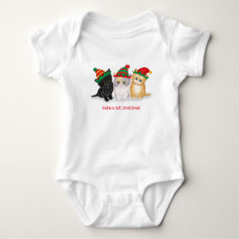 Kätzchen Baby's 1. Weihnachtsanzug personalisiert Baby Strampler