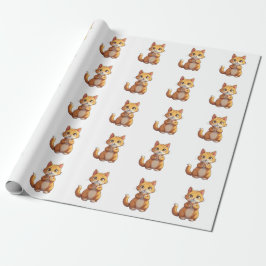 Kätzchen beim Kaffeetrinken Geschenkpapier
