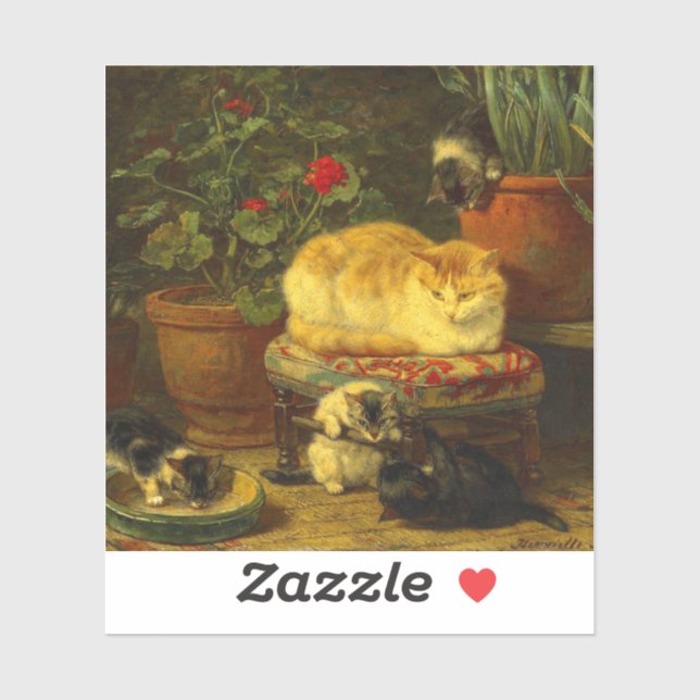 Kätzchen beim Spielen Aufkleber (Blatt)