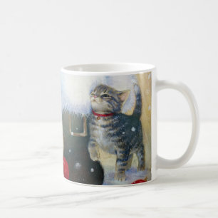 Kätzchen beim Weihnachtsboot Tasse