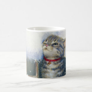 Kätzchen beim Weihnachtsboot Tasse