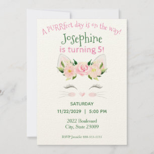 Kätzchen Blume Geburtstagseinladung Einladung