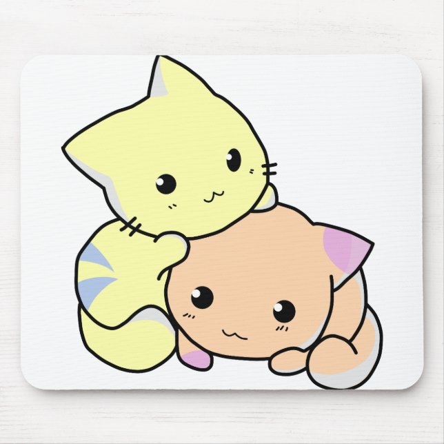 Kätzchen Cartoon Schnurrkatzen niedlich Mousepad (Vorne)
