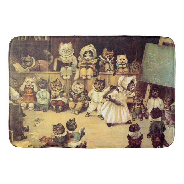 Kätzchen der Schule einer Katze, Louis Wain Badematte (Vorderseite)